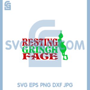 Eyes Looking Left Grinch Svg, Resting Grinch Face Svg, Santa Grinch Svg