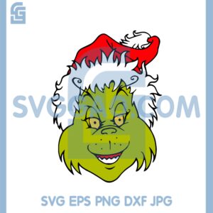 Face Grinch Svg, Grinch Smiling Face Svg, Grinch Gril Svg