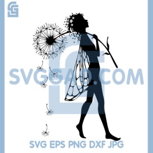 Fairy Girl Hugs Dandelion Svg, Fairy Dandelion Svg, Girl Dandelion Svg