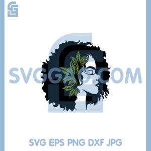 Afro Weed Diva Svg File , Afro Girl With Weed Cannabis SVG