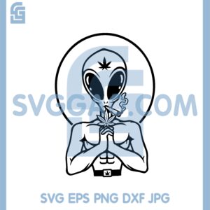 Alien Smoking Weed SVG