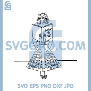 Alone Girl Reading Books Svg, Girl Reading Book Lover Svg, Alone Reading Book Svg