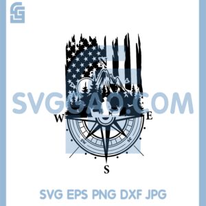 Amrican Deer Svg, US Deer Hunter Svg, Deer Antler Svg, Compass Svg