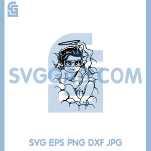Angel in Clouds Cannabis Svg, Angel Smokin Svg, Weed Angel Svg, Cannabis AngelChillin in Clouds Svg