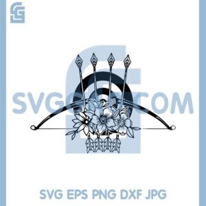 Archery TrIbe With Flowers Svg, Floral Archery Svg, Archery With Flowers Svg