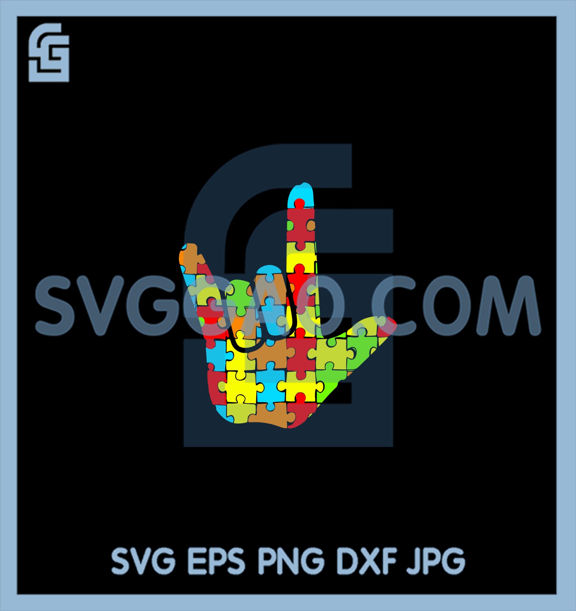 ASL Love Sign Language Autism Svg, Puzzle Piece Svg – SVGGAO