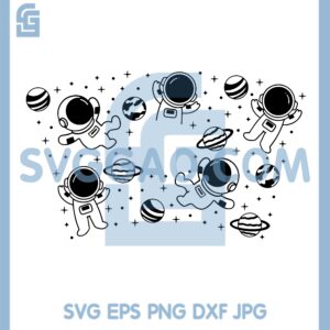 Astronaut And Planet Full Wrap Svg, Astronaut Cold Cup 24 Oz Svg
