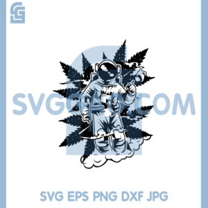 Astronaut Cannabis Svg, Astronaut Moon Wed Svg