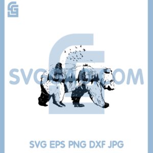 Bear King Polar Grizzly Animals Papa Grandpa SVG