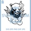 Bear On The Cloud Cannabis Svg, Bear High Smoking Weed Svg, Rasta Animal Clipart Svg