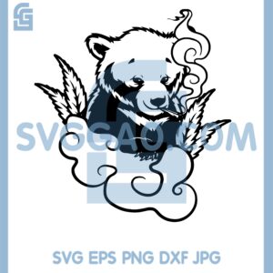 Bear On The Cloud Cannabis Svg, Bear High Smoking Weed Svg, Rasta Animal Clipart Svg