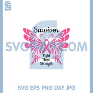 Cancer Butterfly SVG, Breast Cancer Survivor Svg, Breast Cancer Awareness Svg