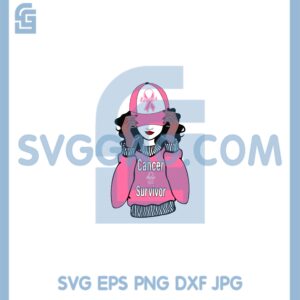 Cancer Survivor Girl Svg, Girl Wearing A Cap Cancer Svg, Survivor Girl Svg