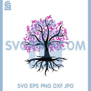 Cancer Tree Svg, Cancer Awareness Svg, Tree Of Life Svg