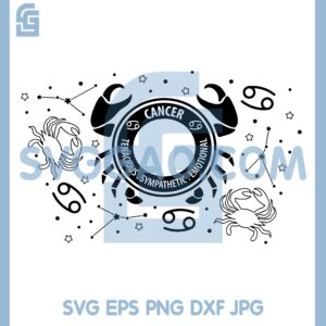 Cancer Zodiac Starbucks Svg, Full Wrap Cancer Astrology Svg