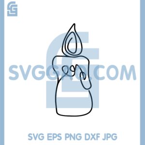 Candle Burning Svg, Candle Svg, Line Art Candle Svg, Birthday Candle Svg