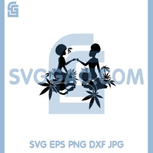 Cannabis Black Mermaids SVG, Smoking Marijuana Joint SVG