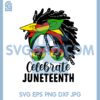 Celebrating 1865 Glasses Hold Hand Svg, Locd Hair Black Woman Messy Bun 1865 Svg