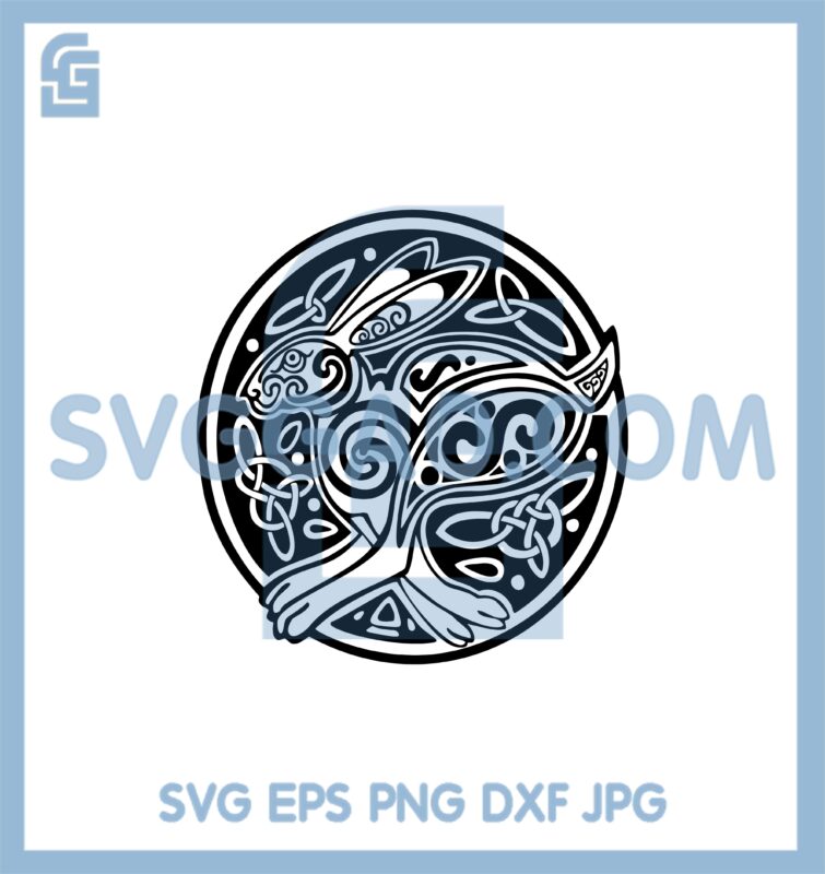 Celtic Rabbit Gaelic Svg, Rabbit Protection Fertility Prosperity Symbol ...