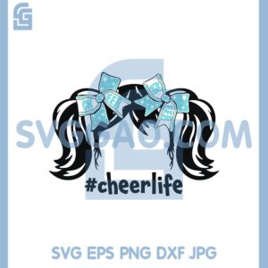 Cheerleader Hair Svg, Cheerleading Cheer Life Sublimation Svg