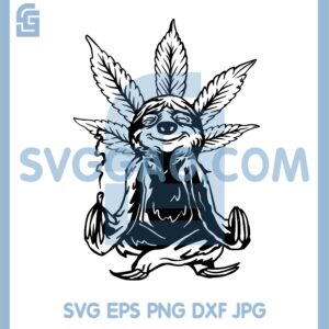 Chill Sloth SVG, Cannabis SVG, Cute Funny Animal Smoking