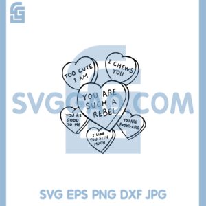 Conversation Star Wars Heart Svg, Conversation Hearts Valentines Love Star Wars Svg