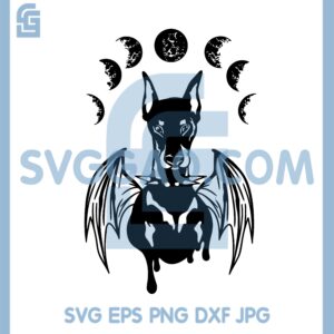 Cool Doberman Moon Phase Svg, Doberman Svg, Moon Phase Svg