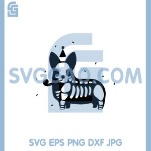 Corgi Skeleton Svg, Corgi Skull Svg, Corgi Happy Svg