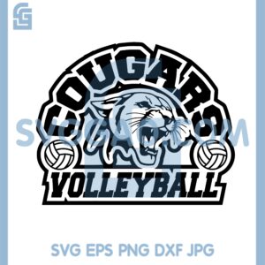 Cougars Volleyball Tiger Svg, Cougar Volleyball Svg, Cougar Volleyball New Svg