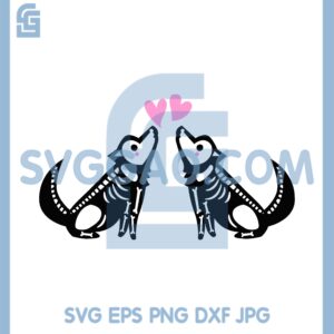 Couple Skeleton Wolf Love Svg, Couple Wolf Cute Svg