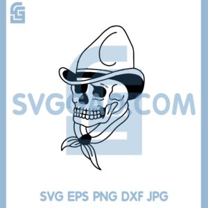 Cowboy Ckull Head Svg, Cowboy Skeleton Svg, Skeleton Hat Cowboy Svg