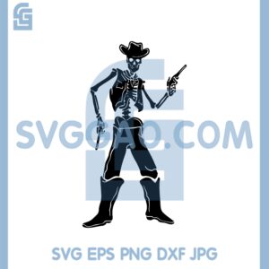 Cowboy Skeleton Svg, Quick Draw Gun Fight Wild West Svg, Cowboy Skeleton Hands Guns Svg