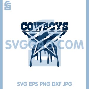 Cowboys Stat Scratch Svg, Ripped Dallas Cowboys Star Dripping Paint Svg