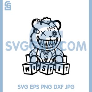 Crazy Killer Teddy Bear Misfit Svg, Design Kid Toy Blocks Horror Hip Hop Rap Rapper Svg