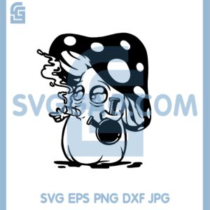 Cute Mushroom Smoking Weed Svg, Cute Mushroom Cannabis File Cut Svg