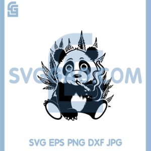 Cute Panda Smoking Joint, Svg File, Panda Smoking Weed Svg, Rasta Panda Svg, Smoking Cannabis svg
