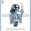 Cute Smoking Skeleton Camera Svg, Skull Smoking Joint Svg, Skeleton Apron Svg