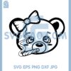 Gangster Girl Bear Svg, Gangster Girl Teddy Bear Smoking Cigarette Head Bow Svg