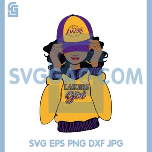 Girl Football Lakers Svg, LA Cap Girl Svg, Basketball Download Svg