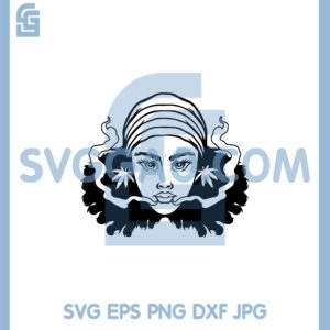 Afro Girl Mouth Breathing Smoke Svg, Afro Girl Smoking Joint Svg