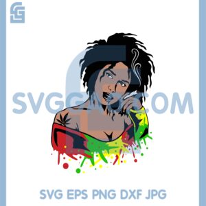 Afro Girl Smoking Weed SVG, Afro Girl SVG
