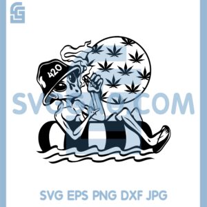 Alien at the Beach SVG, Alien UFO SVG