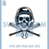 Baseball Skull Cross Svg, US baseball Svg, Baseball Svg
