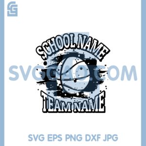 Basketball Splashing Svg, Distressed Basketball Ball With Custom Inscription On Grunge