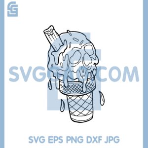 Beach Skull Cream Svg, Cream Summer Skull Funny Svg
