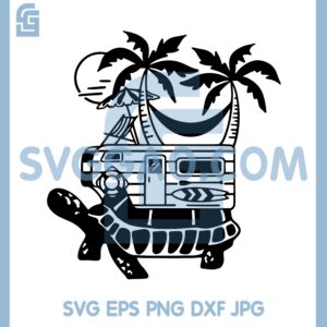 Beach Vibes Turtle Svg, Cute Summer Vibes Svg, Turtle Motorhome Caravan Svg