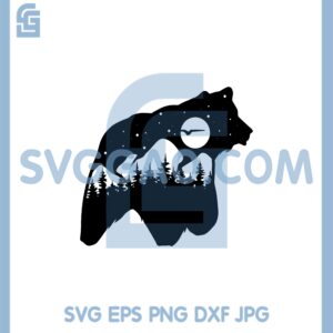 Bear Mountains Svg, Outdoor Bear Svg, Adventure Svg
