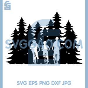 Bizarre Things Bike Scene with Evil Svg, Bizarre Things Svg, Bike Things Svg