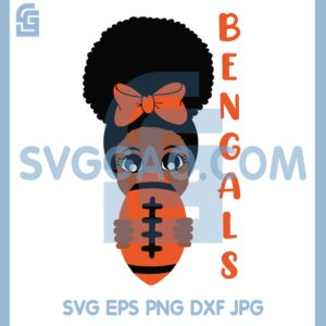 Black Girl Bengals Woman Svg, Black Girl Cincinnati Bengals Svg, NFL Svg