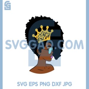 Black Girl With Glasses SVG, Black Woman Fixing Crown SVG